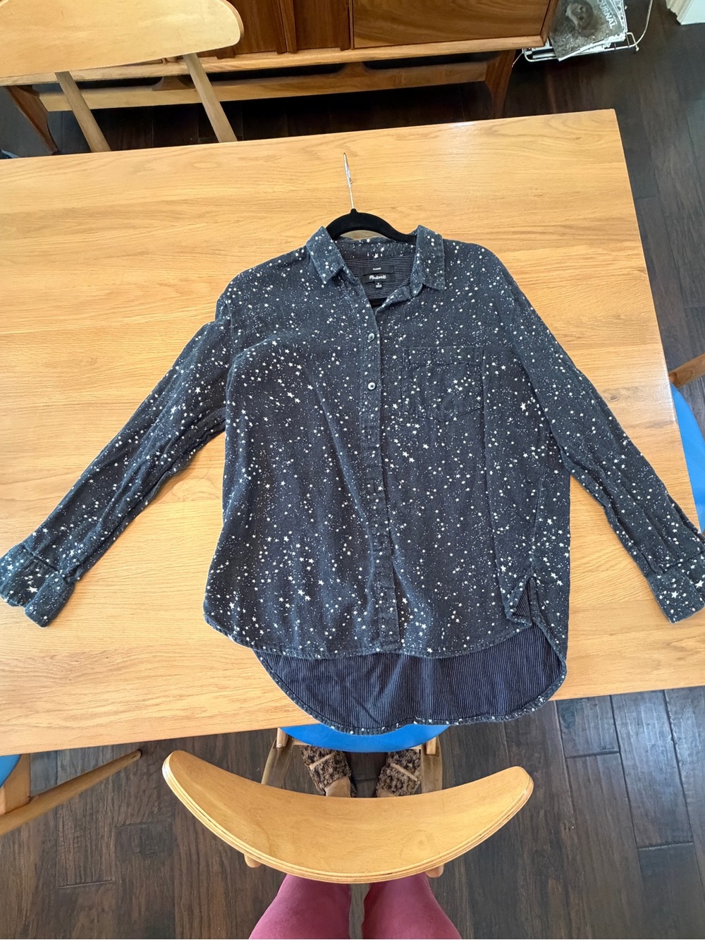 Madewell Black Star print Button-down flannel Shirt